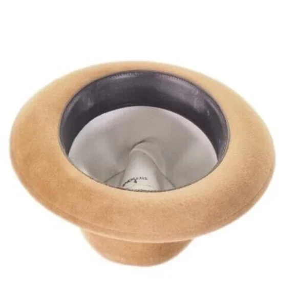 Vintage 1950’s Mallory Fedora Size 6 3/4 54 Mens Hat Tan Wool Feather - Picture 7 of 12